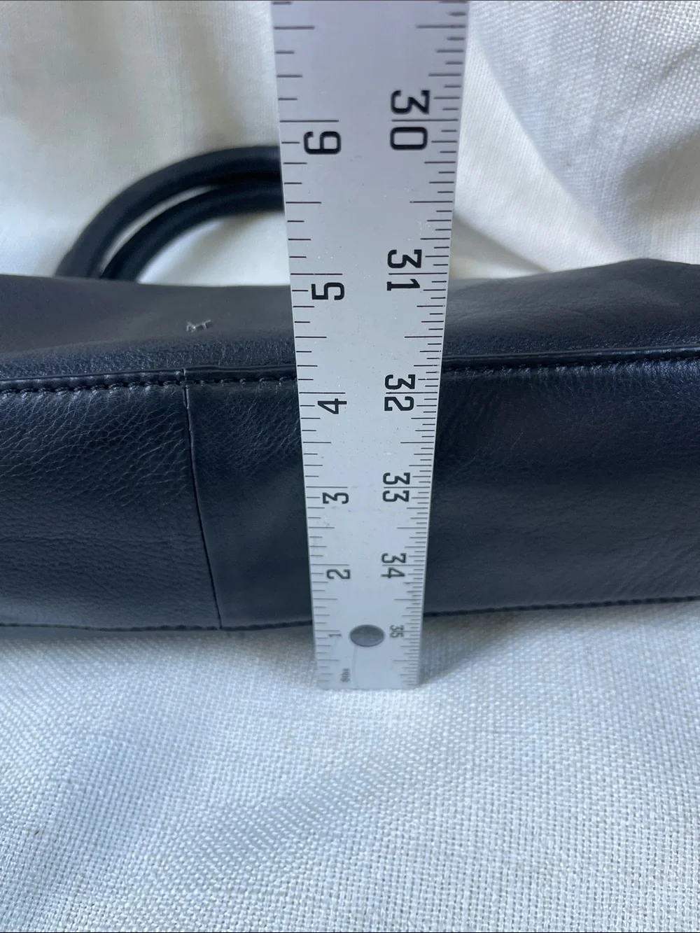 Classic Black Leather Top-Handle Bag with Removable Strap